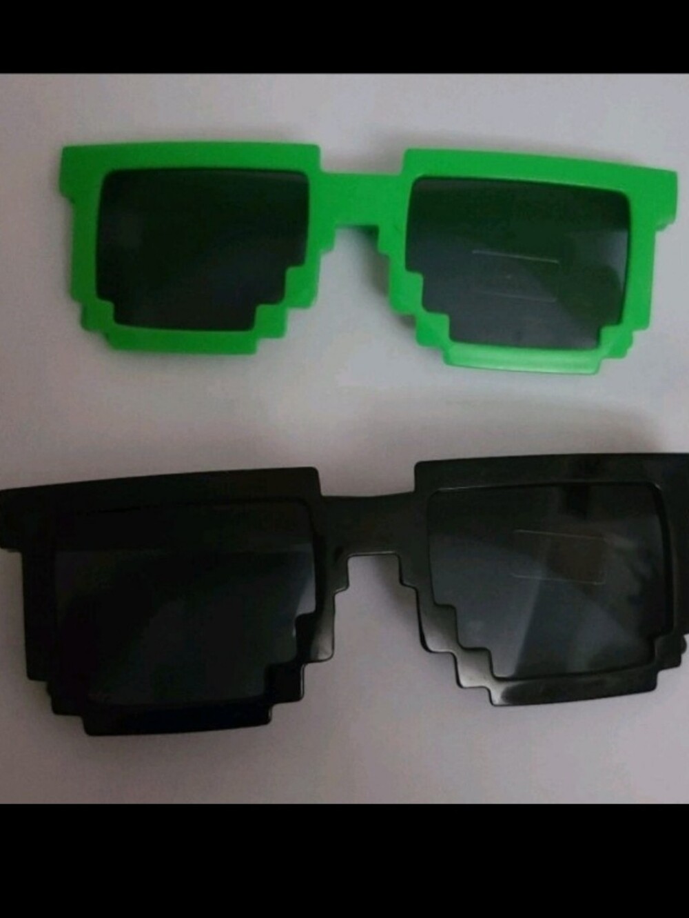 Minecraft Black and Green Creeper Sunglasses 8-Bit Pixel Glasses Lot of 2 Gamer